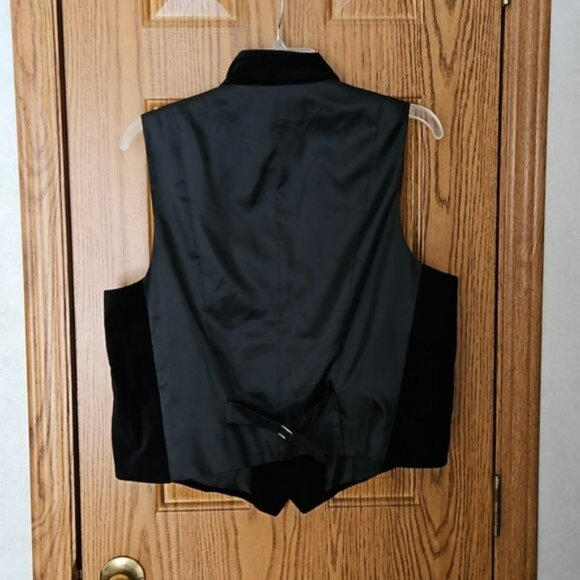 Chaps Black Velvet Tailored Vest size XL - Picture 5 of 6
